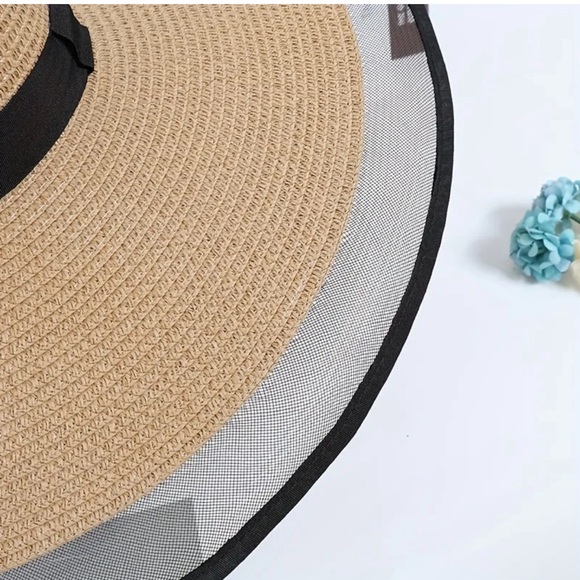 Lace Wide Summer Straw Brim Maxi Hat 👒 - Picture 8 of 12
